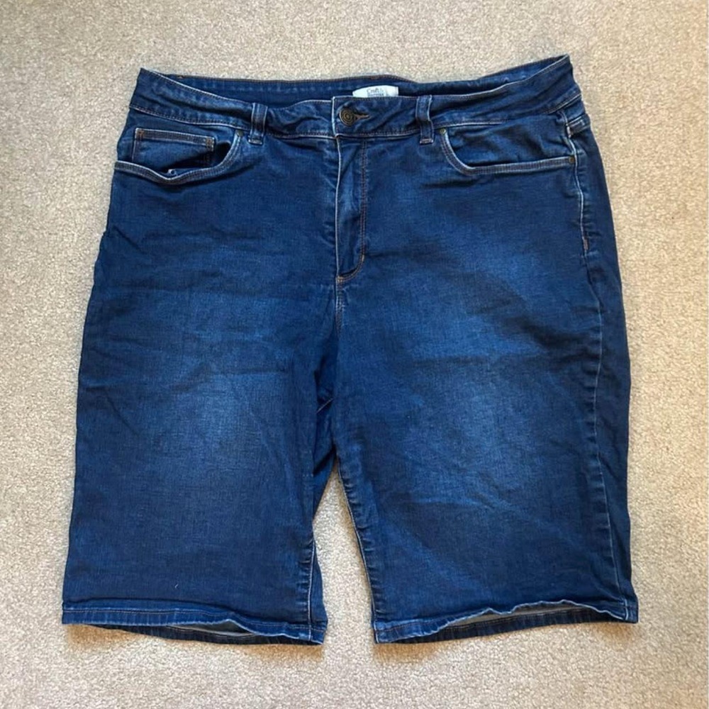 Croft & Barrow Denim Shorts Dark Wash Stretch Womens 16
